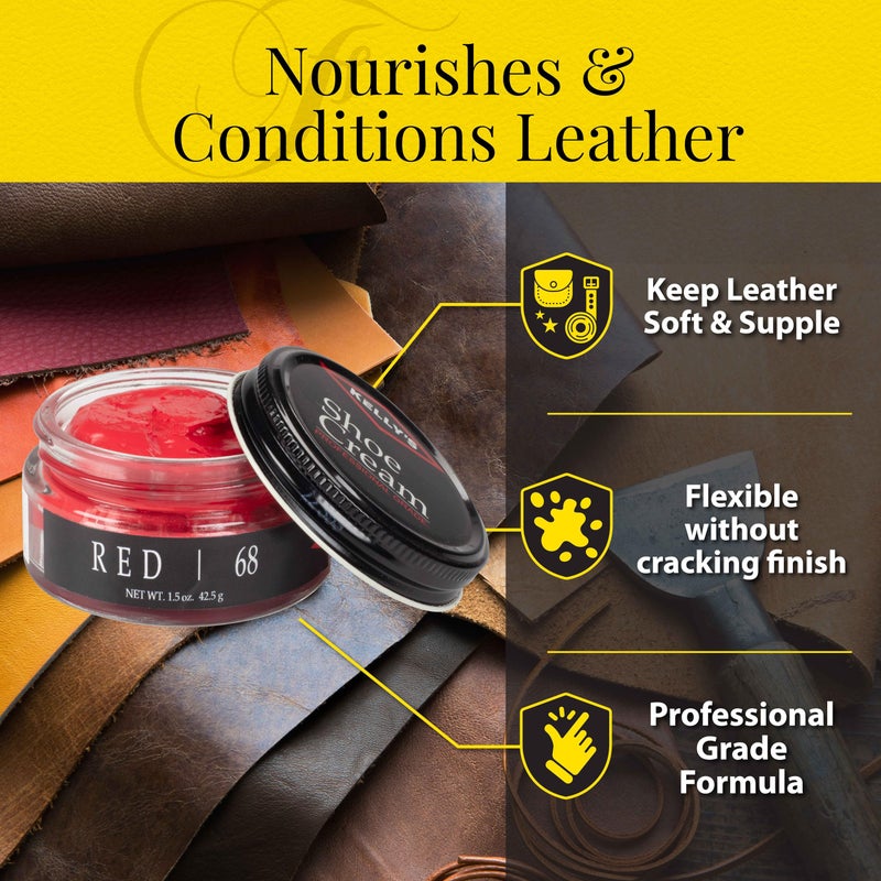 KELLYS Kelly's Red Shoe Polish 1.5 oz - Professional Leather Shoe Cream - Image 5